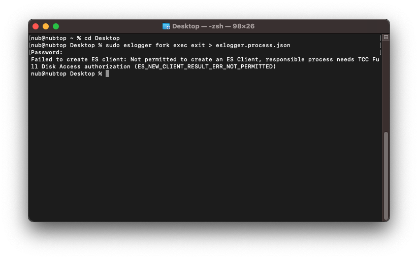 eslogger permission