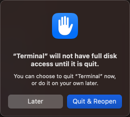 restart warning