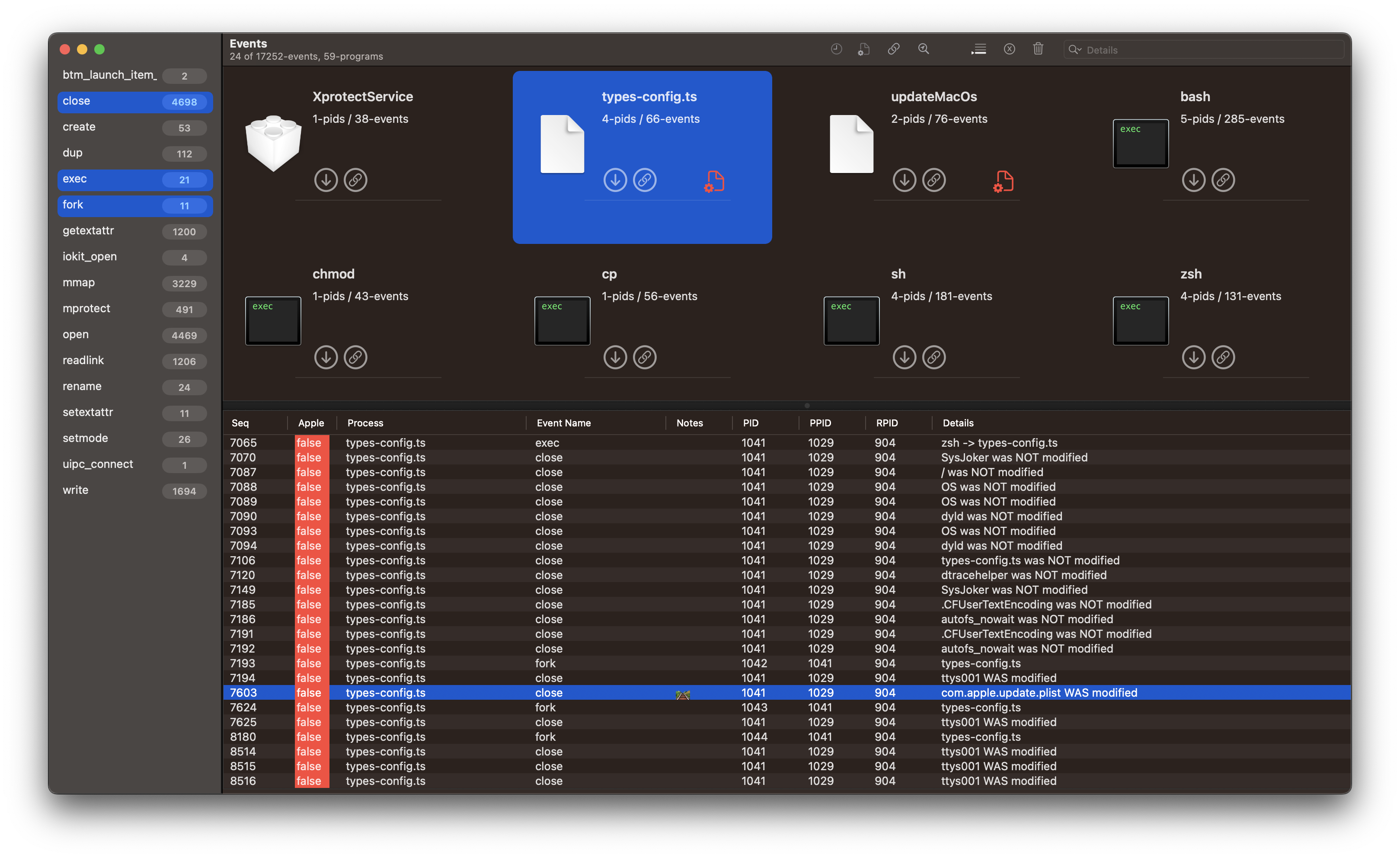 types-config filter